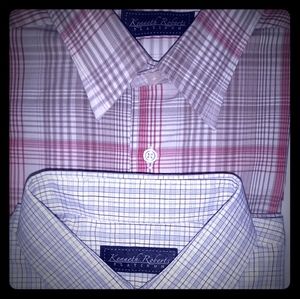 2 business minded long Sleeve Size L dress shirts
